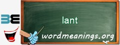 WordMeaning blackboard for lant